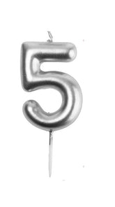 VELA NUMERO 5 PLATADA